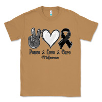 Toasted Coconut Peace love cure Melanoma Cancer Classic Tee - NancyCooperArtShop