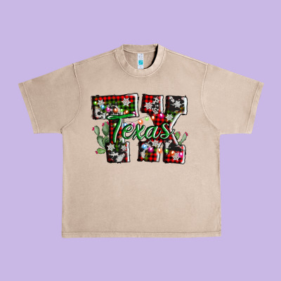Texas Tx Christmas Urban Heavy Tee Designed By Adodesignshop