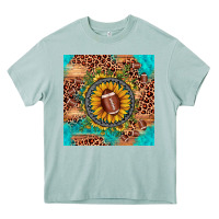 Arona football leopard turquoise sunflower seamless pattern Heavy Core Tee - JahusDesignShop