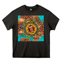 Asphalt football leopard turquoise sunflower seamless pattern Heavy Core Tee - JahusDesignShop