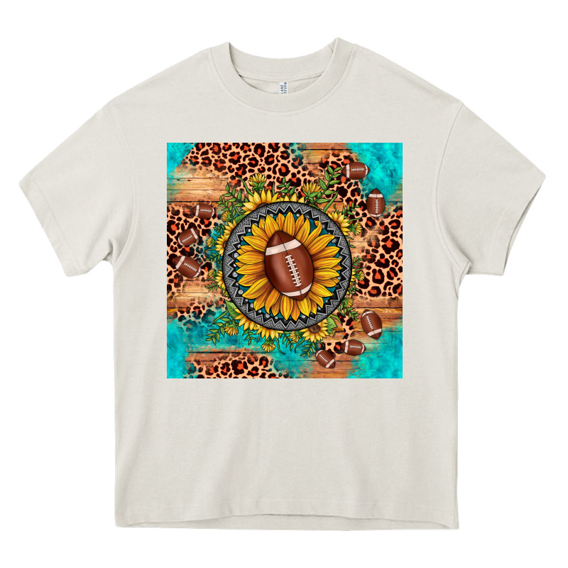 Football Leopard Turquoise Sunflower Seamless Pattern Heavy Core Tee by JahusDesignShop | Teevron