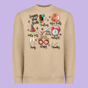 Happy New Year Heavyweight Sweatshirt Designed By Maliassmallbusiness