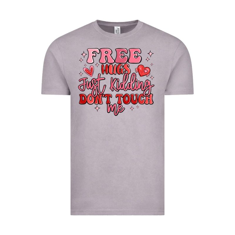 Free Hugs Just Kidding Don't Touch Me Vintage Tee by MaliasSmallBusiness | Teevron