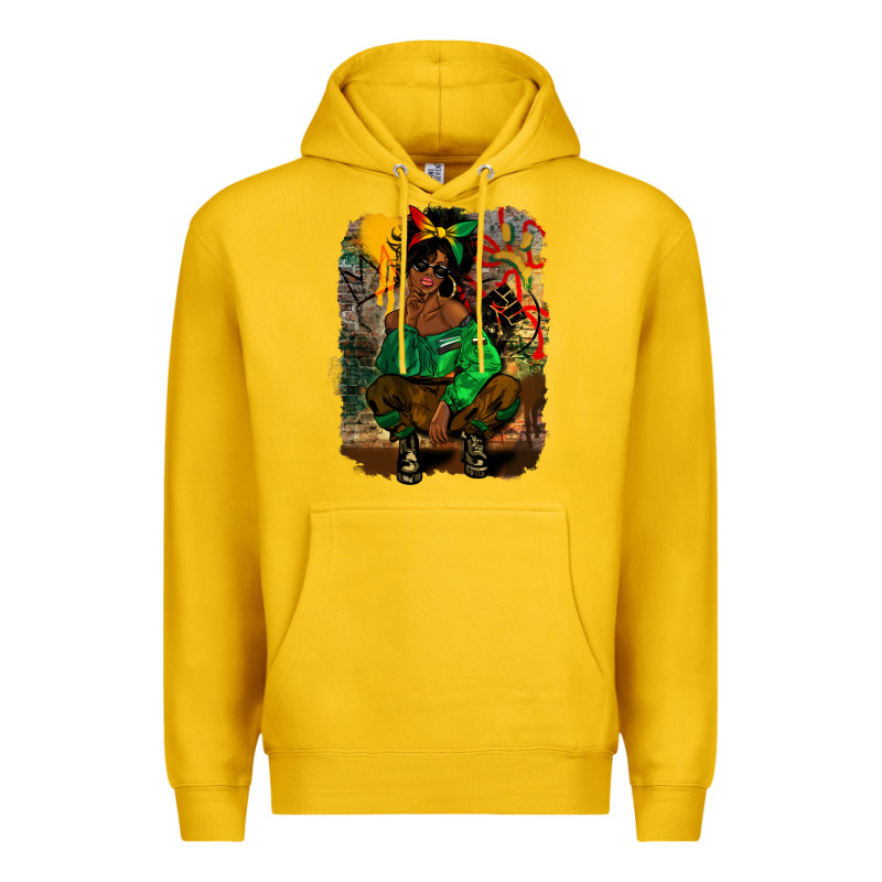 Juneteenth Black Woman Fashion Girl Premium Hoodie by CowGirlArtShop | Teevron