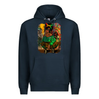Navy juneteenth black woman fashion girl Premium Hoodie - CowGirlArtShop