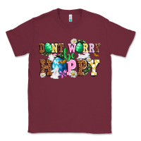 Burgundy Don't worry be hoppy Classic Tee - NancyCooperArtShop