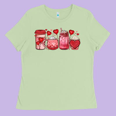 Valentines Day Coffee Ladies Tee Designed By Jahusdesignshop