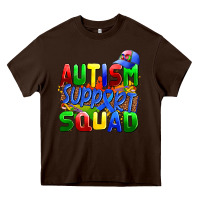 Chocolate Brown autısm support squad Heavy Core Tee - AdoDesignShop