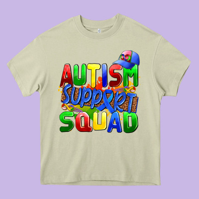 Autısm Support Squad Heavy Core Tee Designed By Adodesignshop