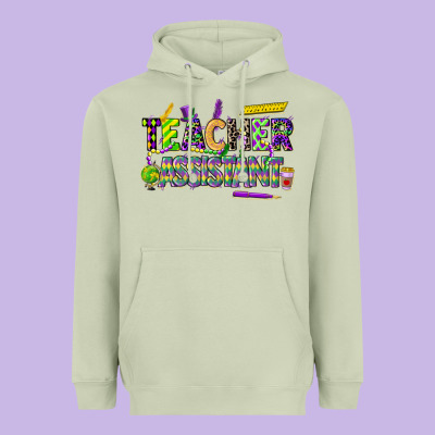 Mardi Gras Teacher Assistant Heavyweight Hoodie Designed By Cowgirlartshop