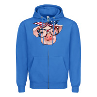 True Royal american flag with pig Zipper Hoodie - RanaPortraitStore