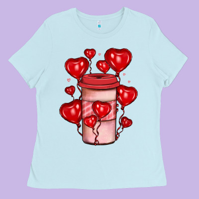 Valentines Day Coffee Ladies Tee Designed By Jahusdesignshop