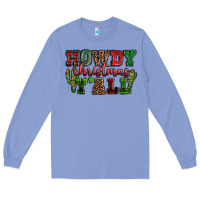 Colony Blue Howdy Christmas y'all Long Sleeve Tee - NancyCooperArtShop