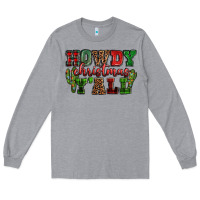 Heather Grey Howdy Christmas y'all Long Sleeve Tee - NancyCooperArtShop