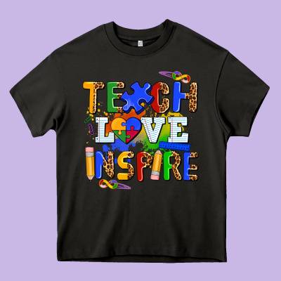 Teach Love Inspire Heavy Core Tee Designed By Adodesignshop