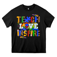 Black teach love inspire Heavy Core Tee - AdoDesignShop