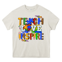 Cream teach love inspire Heavy Core Tee - AdoDesignShop