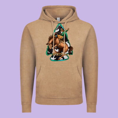 Bucking Bronco Arrowhead Vintage Hoodie Designed By Jasminsmagicworld
