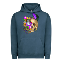 Pigment Midnight Navy mardi gras skull Urban Hoodie - FaDigitalArtStudio