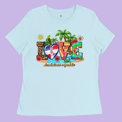 Love Dominican Republic Ladies Tee Designed By Adodesignshop