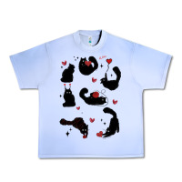 Grape Ice valentine cat Urban Heavy Tee - MaliasSmallBusiness