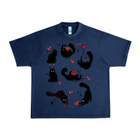 Navy valentine cat Urban Heavy Tee - MaliasSmallBusiness