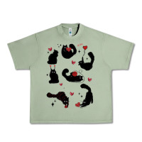 Oil Green valentine cat Urban Heavy Tee - MaliasSmallBusiness