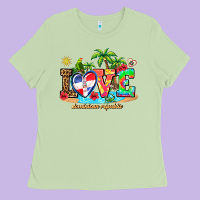 Love Dominican Republic Ladies Tee Designed By Adodesignshop