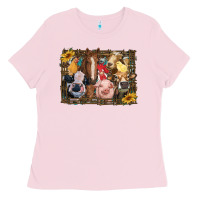 Bubblegum Pink western farm animals Ladies Tee - RanaPortraitStore
