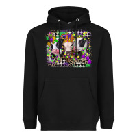 Black mardi gras heifers Heavyweight Hoodie - CowGirlArtShop