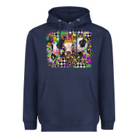 Navy mardi gras heifers Heavyweight Hoodie - CowGirlArtShop