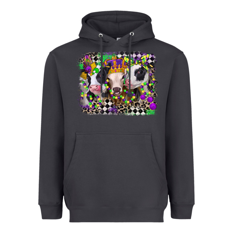 Mardi Gras Heifers Heavyweight Hoodie by CowGirlArtShop | Teevron