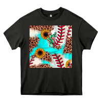 Asphalt baseball leopard turquoise cactus sunflower seamless pattern Heavy Core Tee - JahusDesignShop