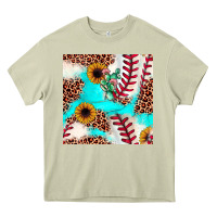 Mossy baseball leopard turquoise cactus sunflower seamless pattern Heavy Core Tee - JahusDesignShop