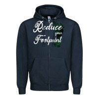 Navy Climate Change Reduce Your Carbon Footprint Gift Zipper Hoodie - Bettercallsaul