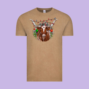 Christmas  Texas Longhorn Vintage Tee Designed By Jahusdesignshop