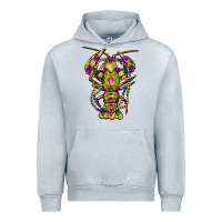 Heather Grey mardi gras crawfish Urban Hoodie - FaDigitalArtStudio