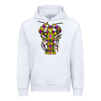 White mardi gras crawfish Urban Hoodie - FaDigitalArtStudio