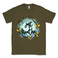 Army Green just breathe Classic Tee - MaliasSmallBusiness