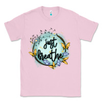 Bubblegum Pink just breathe Classic Tee - MaliasSmallBusiness