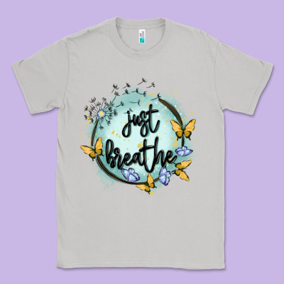 Just Breathe Classic Tee Designed By Maliassmallbusiness