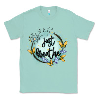 Seafoam just breathe Classic Tee - MaliasSmallBusiness