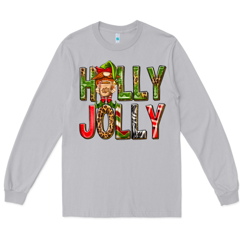 Holly Jolly Elf Gnome Long Sleeve Tee by NancyCooperArtShop | Teevron