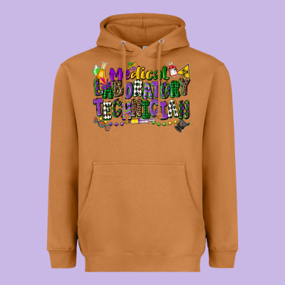 Medical Laboratory Technician Mardi Gras Heavyweight Hoodie Designed By Cowgirlartshop