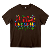 Chocolate Brown autism grandma i love my grandson Heavy Core Tee - Artiststas