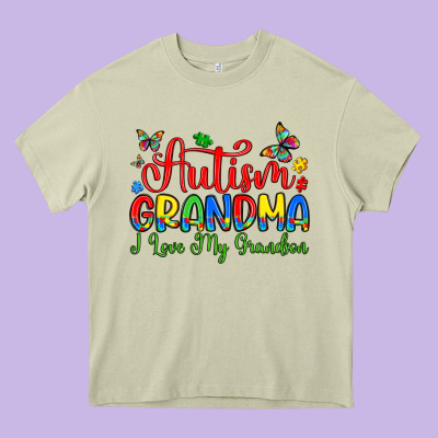 Autism Grandma I Love My Grandson Heavy Core Tee Designed By Artiststas