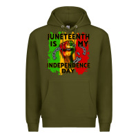 Army Green juneteenth is my independence day cowgirl Premium Hoodie - CowGirlArtShop