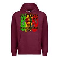 Burgundy juneteenth is my independence day cowgirl Premium Hoodie - CowGirlArtShop