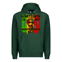 Sports Green juneteenth is my independence day cowgirl Premium Hoodie - CowGirlArtShop