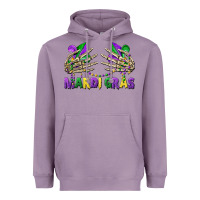 Lavender mardi gras skeleton hands Heavyweight Hoodie - CowGirlArtShop